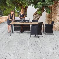 Terrasse Modern Terrazzo Grau-Schwarz